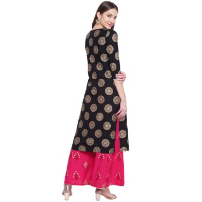 Women’s Rayon Printed Kurta With Palazzo Set