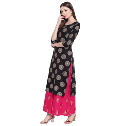 Women’s Rayon Printed Kurta With Palazzo Set