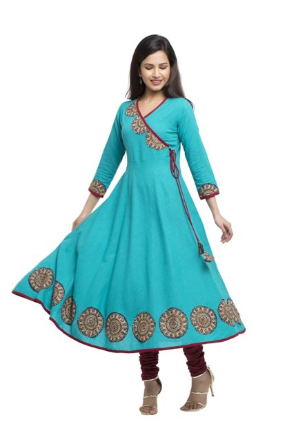 Women's Cotton Patch Work Angrakha Kurta - Image 5