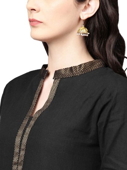 Women’s Cotton Kurta with Gold Border