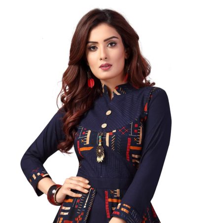 Women’s Rayon Anarkali Blue Elegant Kurta