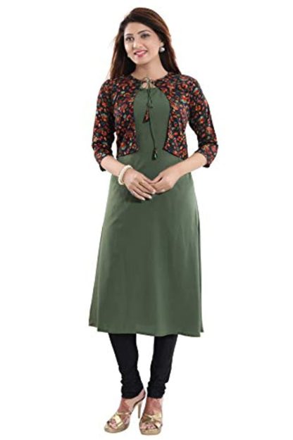 Crepe A-line Kurti For Women