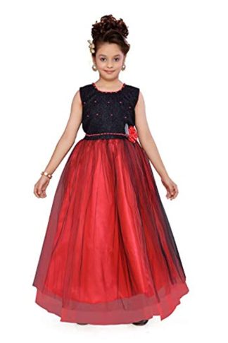 Beautiful Net A-Line Dress for Girls