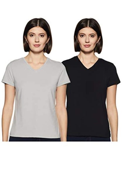 Women’s Solid Regular Fit Half Sleeve T-Shirt (Combo Pack of 2)