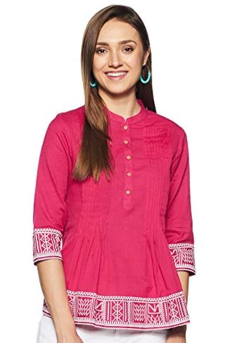 Women’s Cotton Straight Pink Top