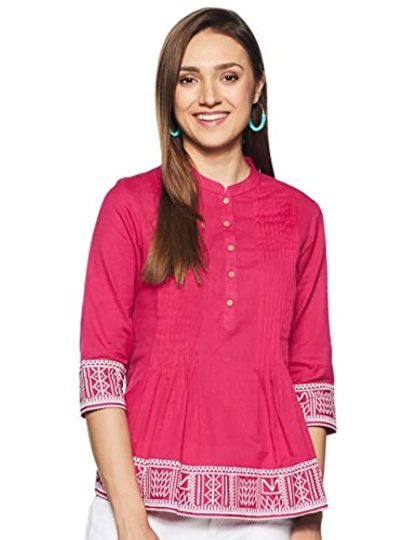 Women’s Cotton Straight Pink Top