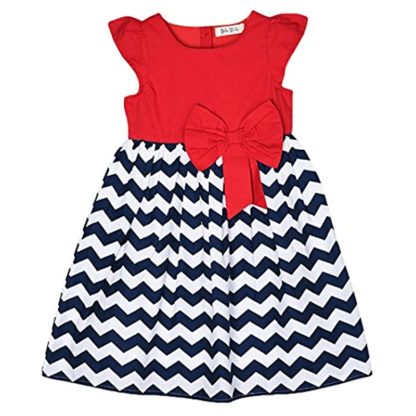 Girls Cotton A-line Dress (Multicolour_7-8 Years)