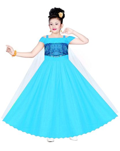 Baby Girls Birthday Frock Dress_Frozen Elsa Dress(2-12 Years)