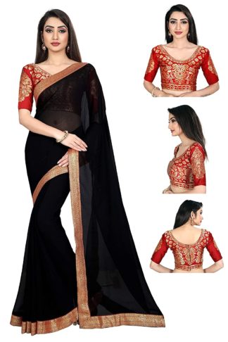 Women’s Chiffon Saree with Blouse Piece