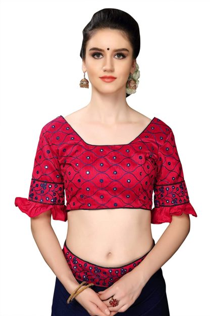 Cotton Silk Embroidery Lace Border Saree with Blouse Piece