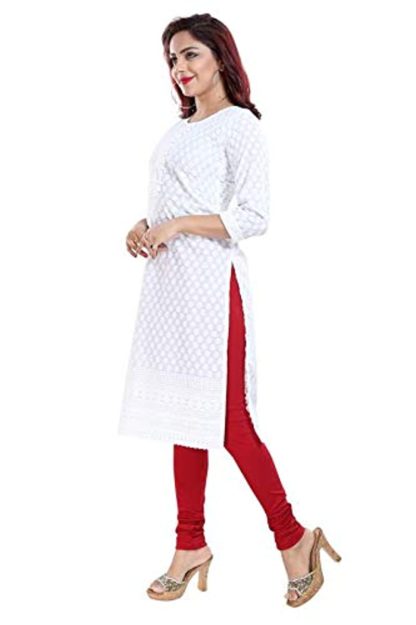 Chikankari Kurti for Women of Cotton Fabric for Formal/Casual wear