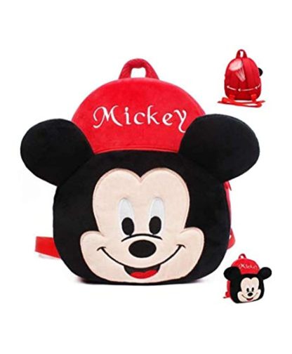 Mickey Velvet Kids School/Nursery/Picnic/Carry/Travelling Bag – 2 to 5 Age (Black)