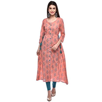 Women’s A-Line Cotton Kurta (PEACH)