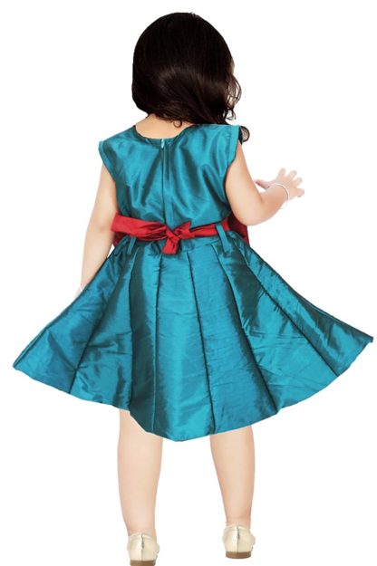 Girls Bottle Green Cotton Silk Light Weight Designer Dress