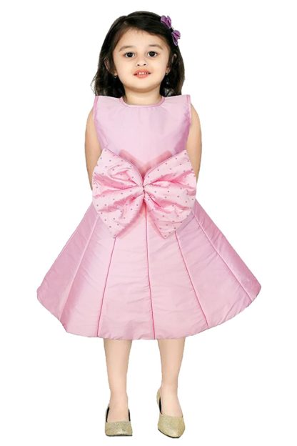 Girls Poly Cotton Bubble Dress (Pink)