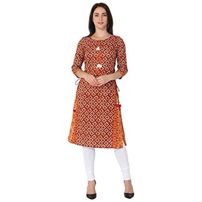 Women’s Jaipuri Cotton Straight Kurti (Red)