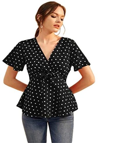 Women’s Black Dot  Top