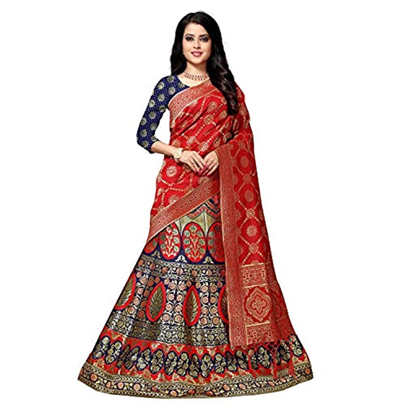 Women's Silk Heavy Net Semi-stitched Embroidery Lehenga Choli with Dupatta  Set