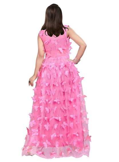 Kids Butterfly redaymade Festive Gown Dress for Girls