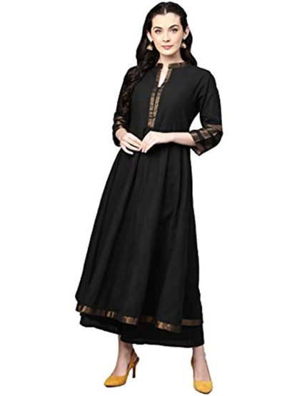 Women’s Cotton Kurta with Gold Border