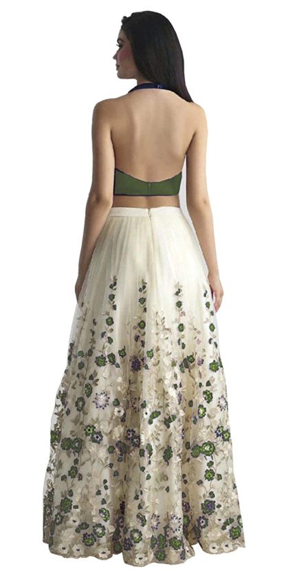 Net Floral Embroidered Lehenga Choli