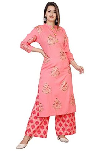 Women’s Printed A-Line Kurta and Palazzo Set