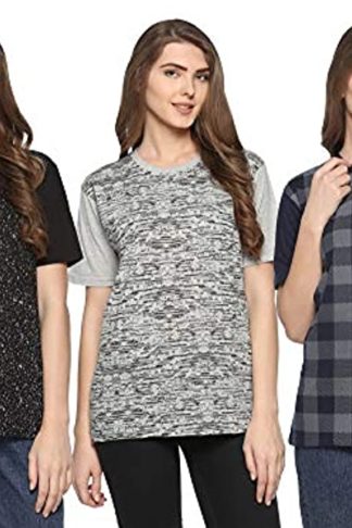 Women Round Neck T-Shirt(Pack of 3)