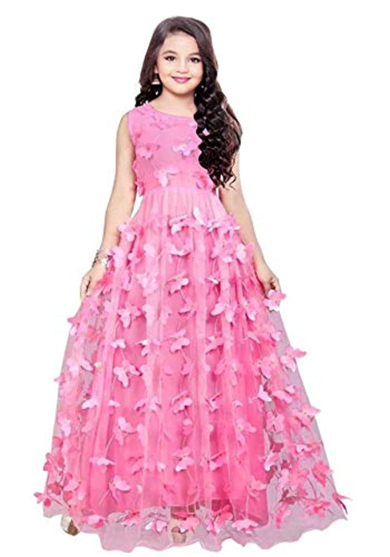 Kids Butterfly redaymade Festive Gown Dress for Girls - Fshoppers