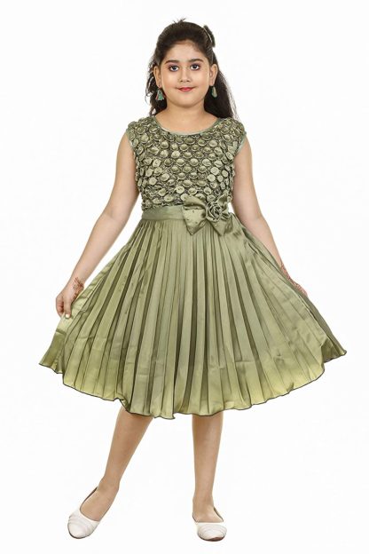 Girls Satin Made Western Frock