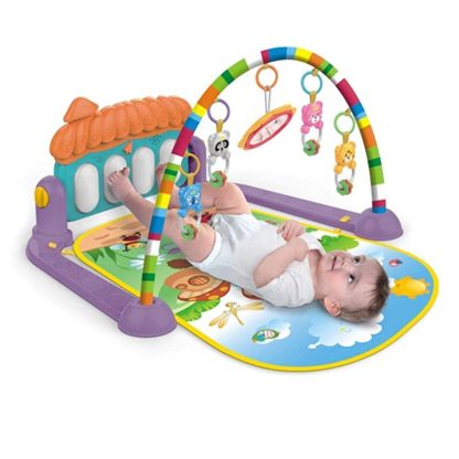 Multicolour Baby Gym for Kick and Play with Musical Light, Hanging Toys and Mat, Activity Bed (3-6 Months)