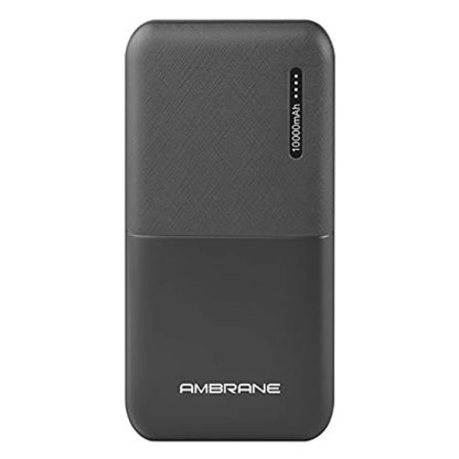 Ambrane 10000 mAh Li-Polymer Powerbank with Compact Size & Fast Charging for Smartphones, Smart Watches, Neckbands & Other Devices (Capsule 10K, Black)