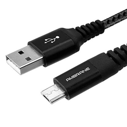 Ambrane Unbreakable 3A Fast Charging Braided Micro USB Cable for Android Devices – 1.5 Meter (RCM15, Black) - Image 2