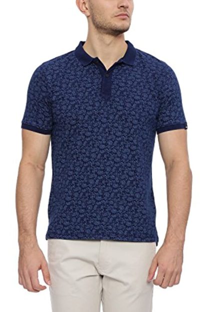 Blue Indigo Printed Polo T-Shirt