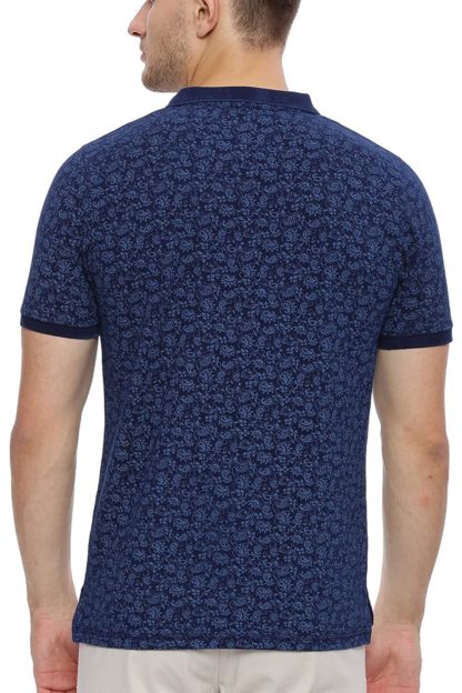 Blue Indigo Printed Polo T-Shirt