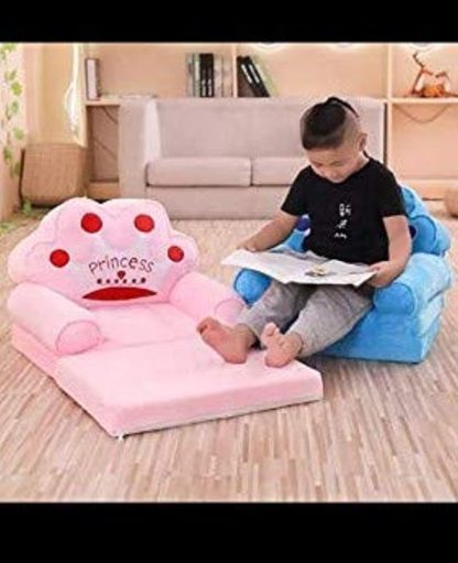 Imported Princess Soft Toy Shape Sitting Sofa Cum Bed Chair for Kids (Pink)