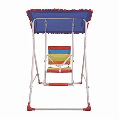 Kids Swing with Canopy Roof for Children Babies Indoor Outdoor 78x105x115cm (Multicolour)