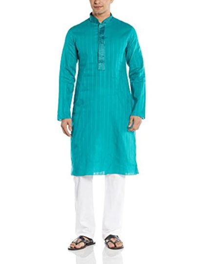 Manyavar Men’s Cotton Kurta & Pyjama Set