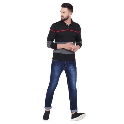 Men’s Full Sleeves Striper Polo T-Shirt