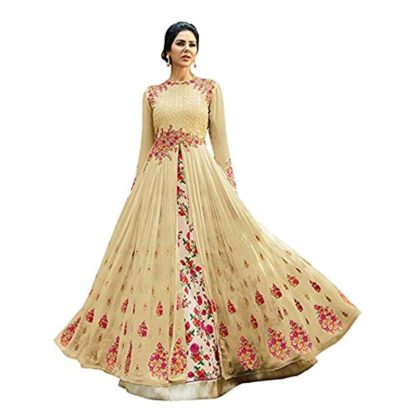 Women’s Georgette Heavy Embroidered Semi Stitched Anarkali Gown