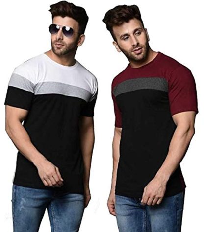 Men’s Cotton Round Neck Half Sleeve Combo T-shirt (Pack of 2)