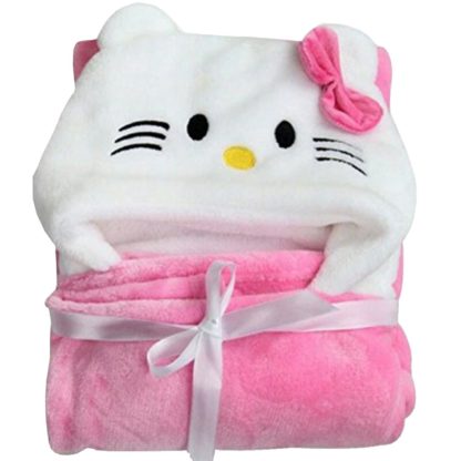 Newborn Baby Wrapper Blanket Gift Hamper-Set of 5 Pcs (Kitty-Pink)