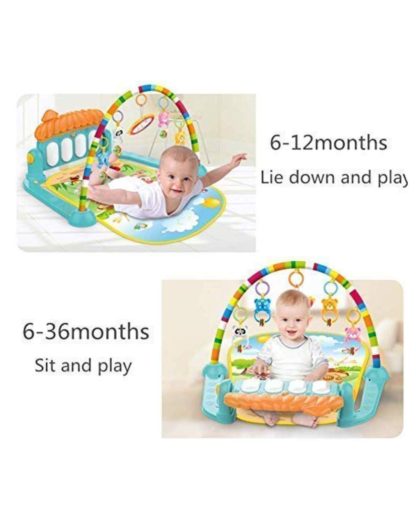 Multicolour Baby Gym for Kick and Play with Musical Light, Hanging Toys and Mat, Activity Bed (3-6 Months)