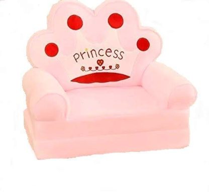 Imported Princess Soft Toy Shape Sitting Sofa Cum Bed Chair for Kids (Pink)