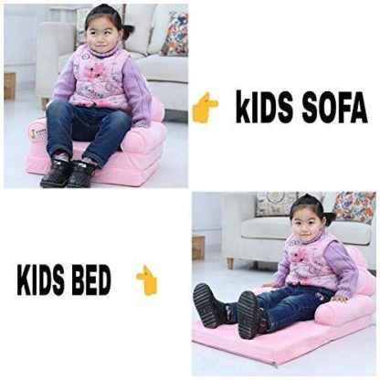 Imported Princess Soft Toy Shape Sitting Sofa Cum Bed Chair for Kids (Pink)