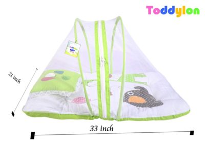 New Born Baby Net Bed & Sleeping Bag Combo Gift Set(0-6 Month Green)