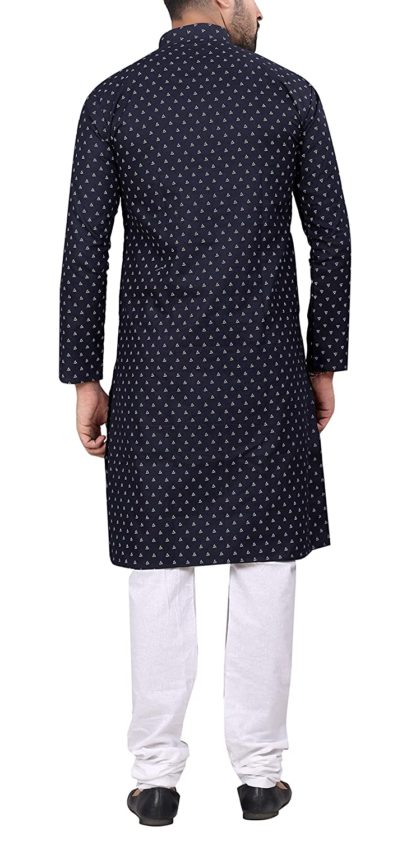 Ethenic Denim Kurta-Pyjama Set For Men