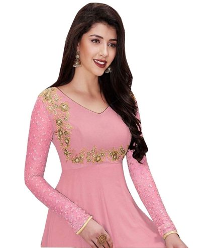 Women’s Embroidered Anarkali Semi Stitched Gown