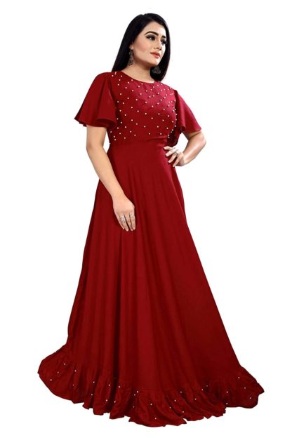 Women indo-western long rayon gown