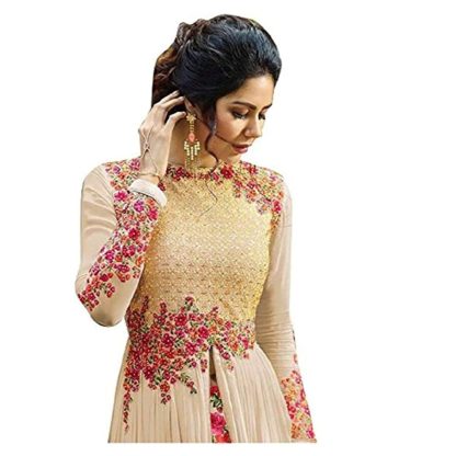 Women’s Georgette Heavy Embroidered Semi Stitched Anarkali Gown