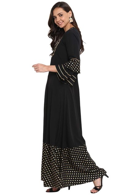 Women’s Black Poly Crepe Anarkali Kurta